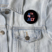 7月のアメリカ国旗のパーティー愛国的なアメリカのindepend 缶バッジ (インサイチュ)