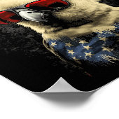 7月のアメリカ国旗の4番目の愛国的なコッカティエル ポスター (角)