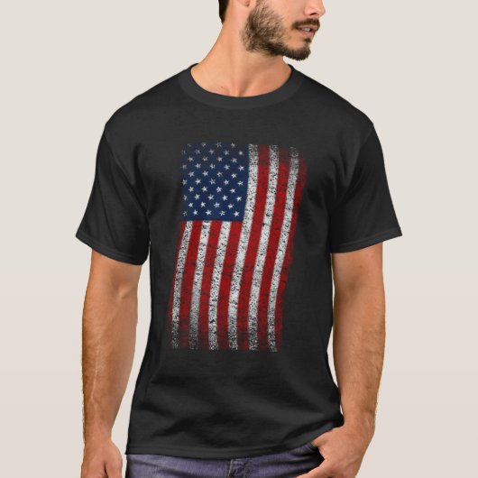 7月のアメリカ国旗Patriotic Usa国旗4 Tシャツ (正面)