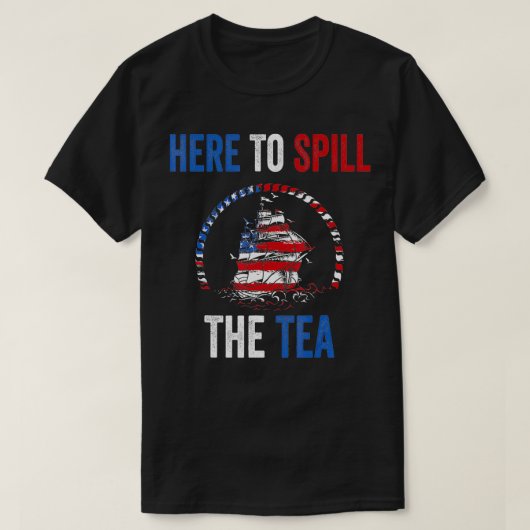 7月のアメリカ愛国心のPriの4thお茶をこぼすために Tシャツ (デザイン正面)