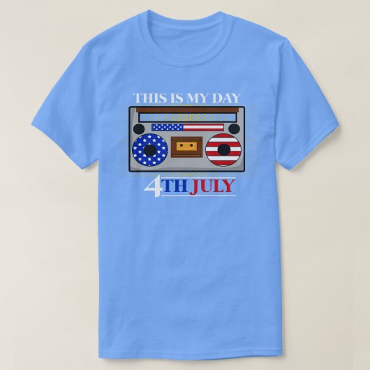 7月のアメリカ4日愛国的な休日(1) Tシャツ (デザイン正面)