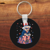 7月のアンクルサムゲームコントローラ4th男の子の子のTe キーホルダー (正面)