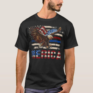 7月のイーグルミュレット4th愛国米国アメリカ tシャツ