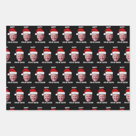 7月のイースターおもしろいハッピーエンド4thジョーバイデン氏 ラッピングペーパーシート (正面2)