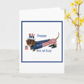 7月のウインナー犬カードの第4 カード (黄色い花)