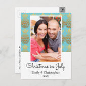 7月のオーストラリア金箔パイナップルクリスマス シーズンポストカード (正面/裏面)