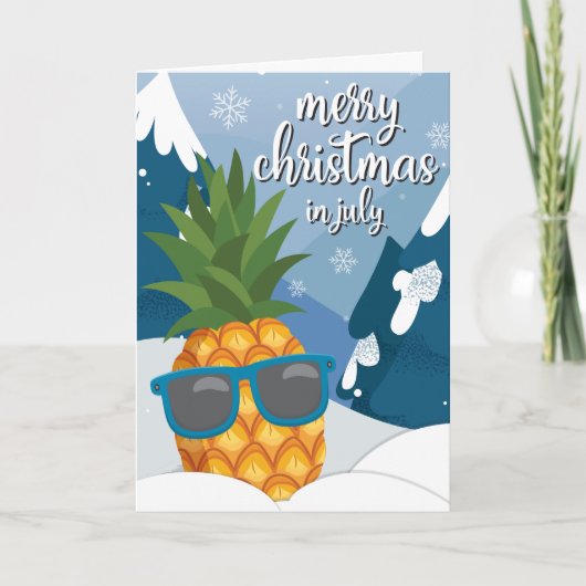 7月のカッコいいGreeting CardでのPineappleクリスマス サンキューカード (正面)