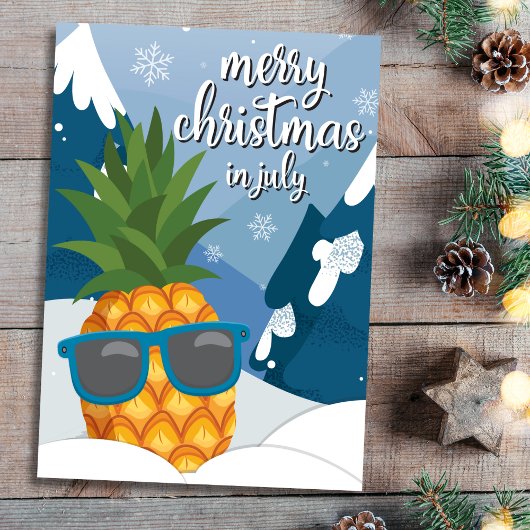 7月のカッコいいGreeting CardでのPineappleクリスマス サンキューカード