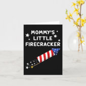 7月のキッズ4thママのリトルファイクラッカーおもしろいボー カード (黄色い花)