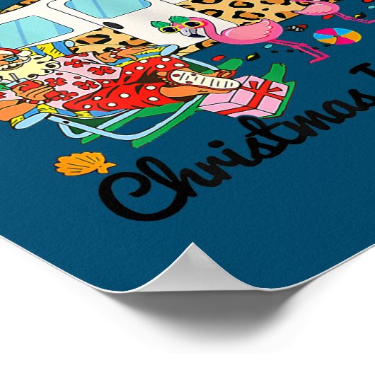 7月のキャンプでクリスマスが大好きな女の子 ポスター (角)