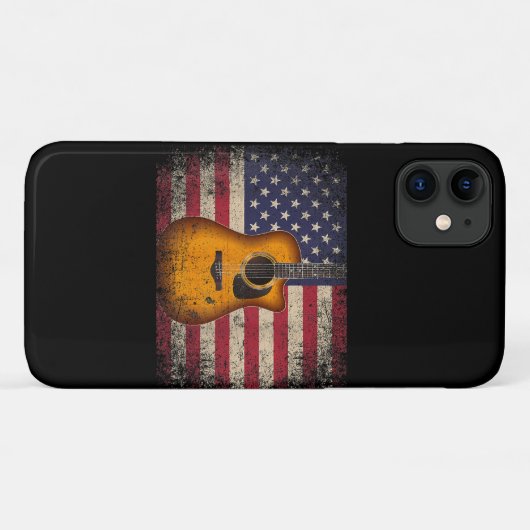 7月のギフトアメリカ国旗の第4番ギター – Countr Case-Mate iPhoneケース (裏面(横))