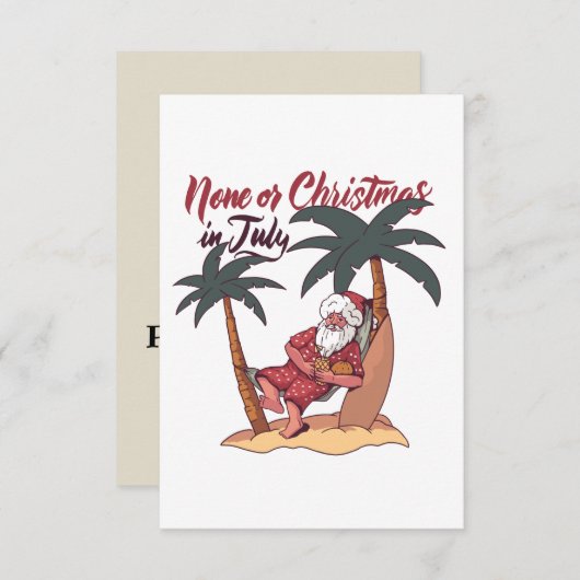 7月のクリスマスおもしろいは  サンキューカード (正面/裏面)