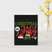 7月のクリスマスおもしろいサングルサンタ夏グラフ カード (黄色い花)