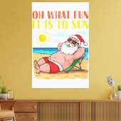 7月のクリスマスおもしろいサンタクロースinハワイVaca キャンバスプリント (インサイチュ (リビング))