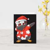 7月のクリスマスおもしろいダビングペンギン カード (黄色い花)