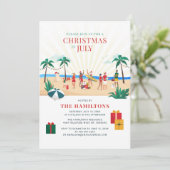 7月のクリスマスおもしろいファミリーサマーパーティー 招待状 (スタンド正面)