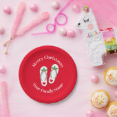 7月のクリスマスおもしろい神聖な葉ビーチサンダル ペーパープレート (パーティー)