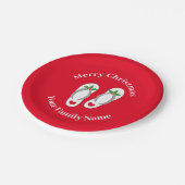 7月のクリスマスおもしろい神聖な葉ビーチサンダル ペーパープレート (アングル)