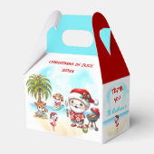 7月のクリスマスかわいいサンタトロピカルサマーゲーブル フェイバーボックス (正面サイド)