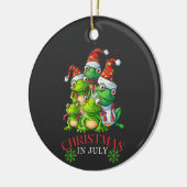 7月のクリスマスかわいいサンタフログススクワッドトロピカル セラミックオーナメント (左)