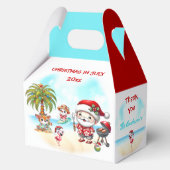 7月のクリスマスかわいいサンタ夏ミディアムゲーブル フェイバーボックス (裏面)