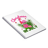 7月のクリスマスかわいい夏のフラミンゴ ノートブック (右側)