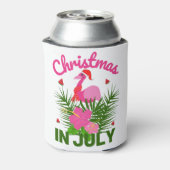 7月のクリスマスかわいい夏のフラミンゴ 缶クーラー (缶裏面)