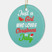 7月のクリスマスが大好きな女の子 セラミックオーナメント (左)