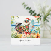 7月のクリスマスとサンタのビーチ休日 シーズンカード (スタンド正面)