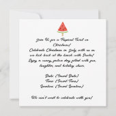 7月のクリスマスとサンタのビーチ休日 招待状 (裏面)