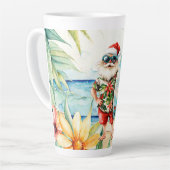 7月のクリスマスとサンタのビーチ カフェラテマグ (左アングル)