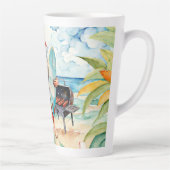 7月のクリスマスとサンタのビーチ カフェラテマグ (右)