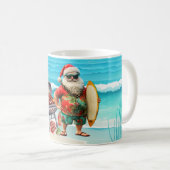 7月のクリスマスとサンタのビーチ コーヒーマグカップ (正面右)