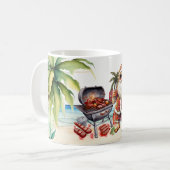 7月のクリスマスとサンタのビーチ コーヒーマグカップ (正面左)