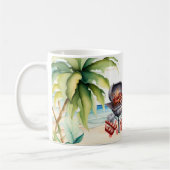 7月のクリスマスとサンタのビーチ コーヒーマグカップ (左)