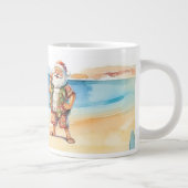 7月のクリスマスとサンタのビーチ ジャンボコーヒーマグカップ (右)