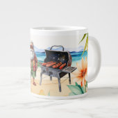 7月のクリスマスとサンタのビーチ ジャンボコーヒーマグカップ (正面右)