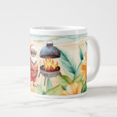 7月のクリスマスとサンタのビーチ ジャンボコーヒーマグカップ (正面右)