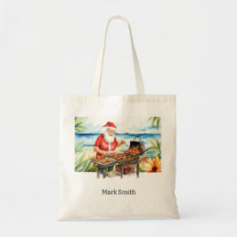 7月のクリスマスとサンタクロースビーチ トートバッグ