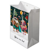 7月のクリスマスとサンタフラミンゴ踊り ミディアムペーパーバッグ (正面アングル)