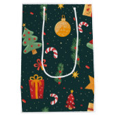 7月のクリスマスとサンタフラミンゴ踊り ミディアムペーパーバッグ (裏面)