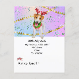 7月のクリスマスとドッグサンタクロース ポストカード