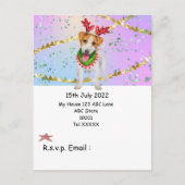 7月のクリスマスとドッグサンタクロース ポストカード (正面)