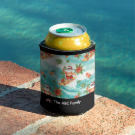 7月のクリスマスにサンタクロースとサーフィンだ！ 缶クーラー