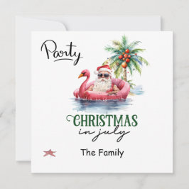 7月のクリスマスにサンタクロース 招待状