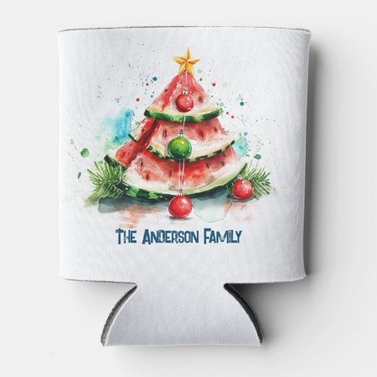 7月のクリスマスにスイカ 缶クーラー (正面)