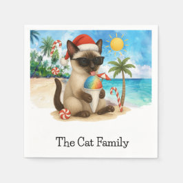 7月のクリスマスに向けてビーチをテーマにしたサンタハット スタンダードカクテルナプキン