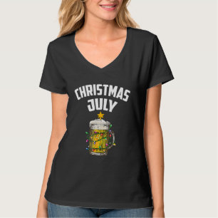 7月のクリスマスのための夏の素晴らしいビールXmasツリー Tシャツ