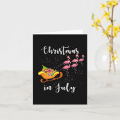 7月のクリスマスのスリおもしろいーのフラミンゴスウィメンズキッド カード (黄色い花)