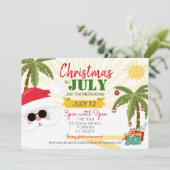 7月のクリスマスの招待、おもしろいの夏のパーティー 招待状 (スタンド正面)